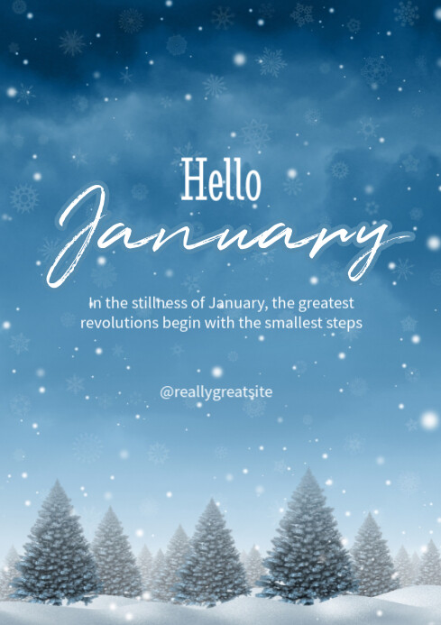Hello January Template | PosterMyWall