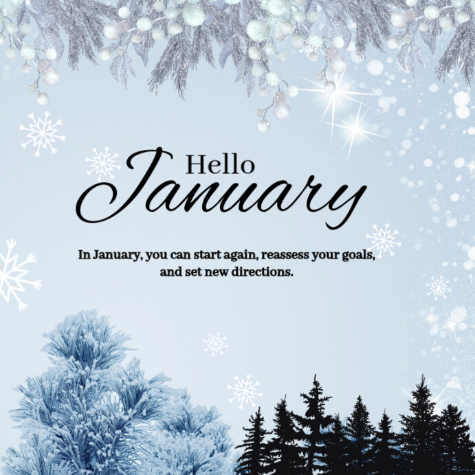 Plantilla de Hello january | PosterMyWall