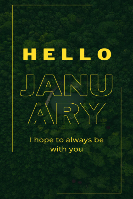 hello january Poster template