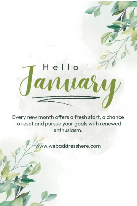 Hello January Inspiration hello january Template | PosterMyWall