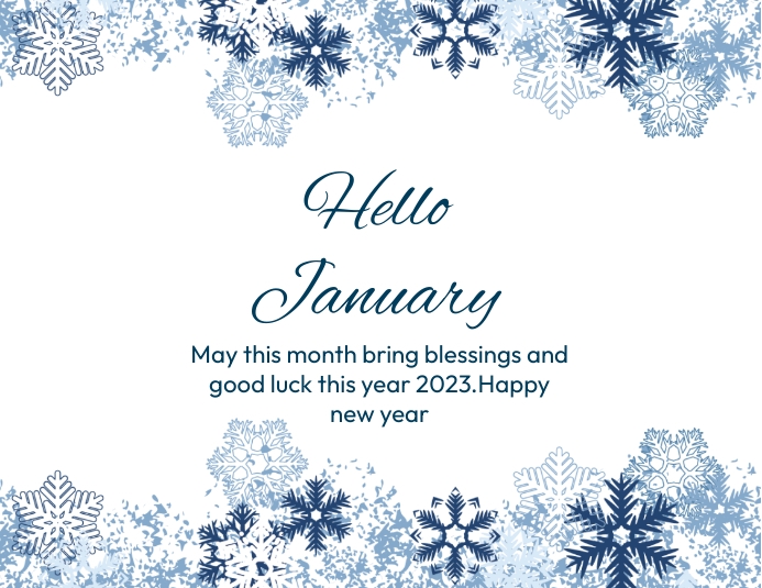 January Template Sign hello january Template | PosterMyWall