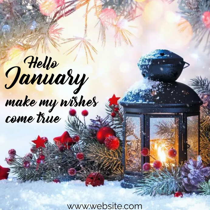 January Posts Hello January Template | PosterMyWall