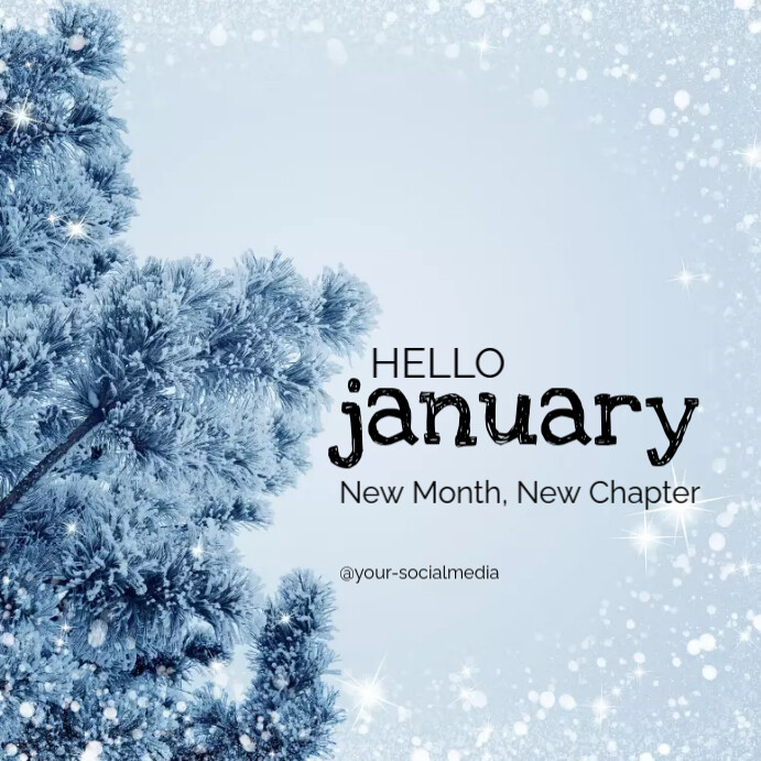 January Theme Header hello january Template | PosterMyWall