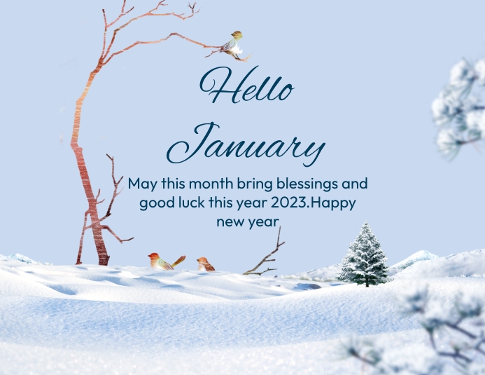 January Design/coding Copy of hello january | PosterMyWall