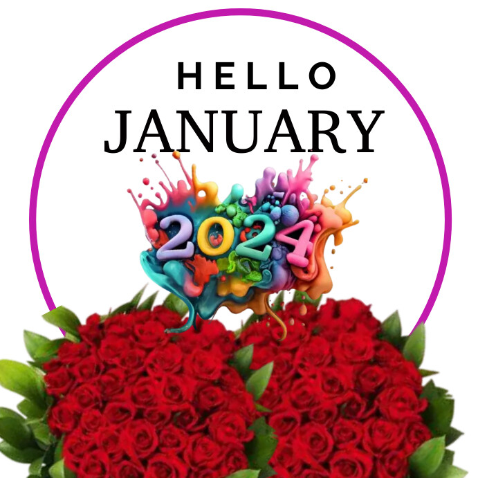hello January Instagram Post template