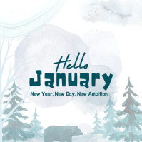 January Template Sign Hello January Template | PosterMyWall