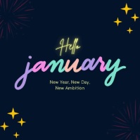 January Template Sign Hello January Template | PosterMyWall