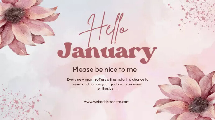 hello january Digital Display (16:9) template