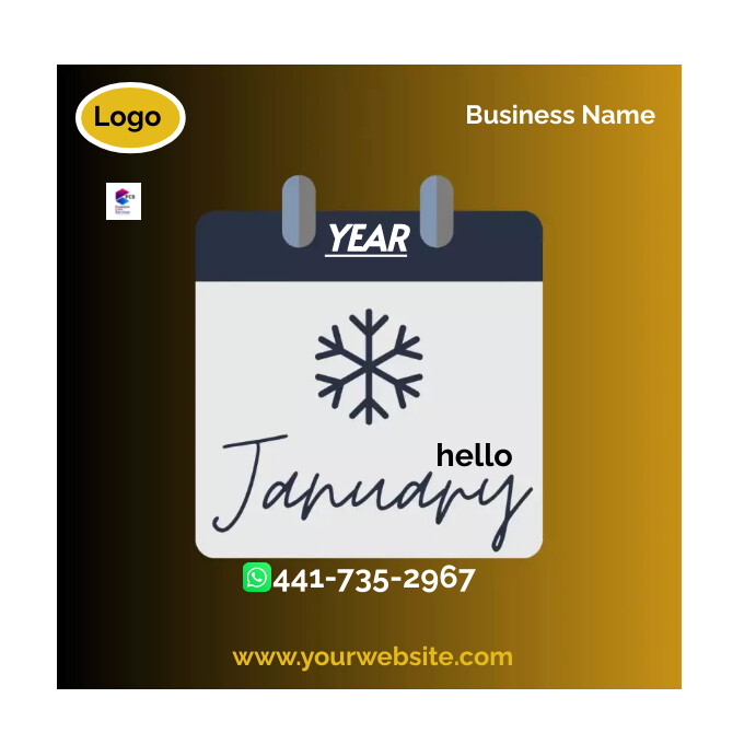 Hello January Label Hello January Template | PosterMyWall