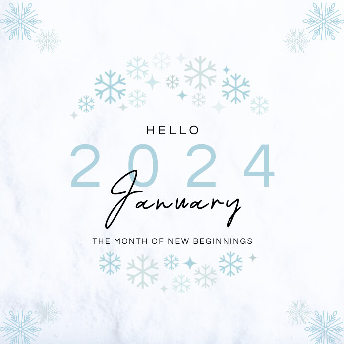 January Posts Hello January IG Post Template | PosterMyWall