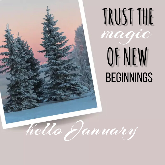 January Posts Hello January Instagram post 2024 Template | PosterMyWall