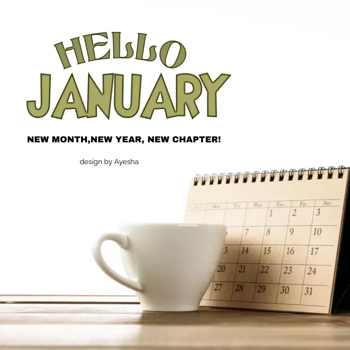 January Posts Hello January Instagram post 2024 Template | PosterMyWall
