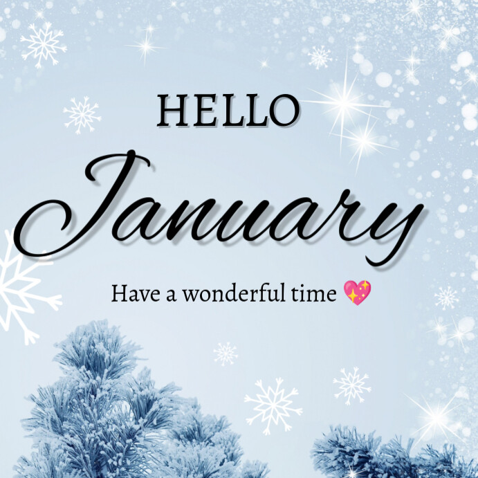 Hello January  Instagram Post 2025 template