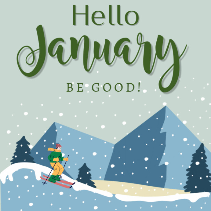 January Posts Hello January Instagram Post Template | PosterMyWall