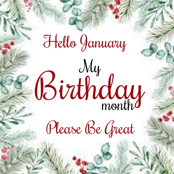 hello january post, birthday month insta(1) Сообщение Instagram template