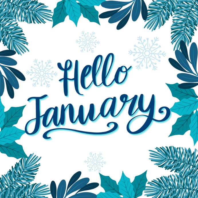Hello January Cover Hello January Post Template | PosterMyWall