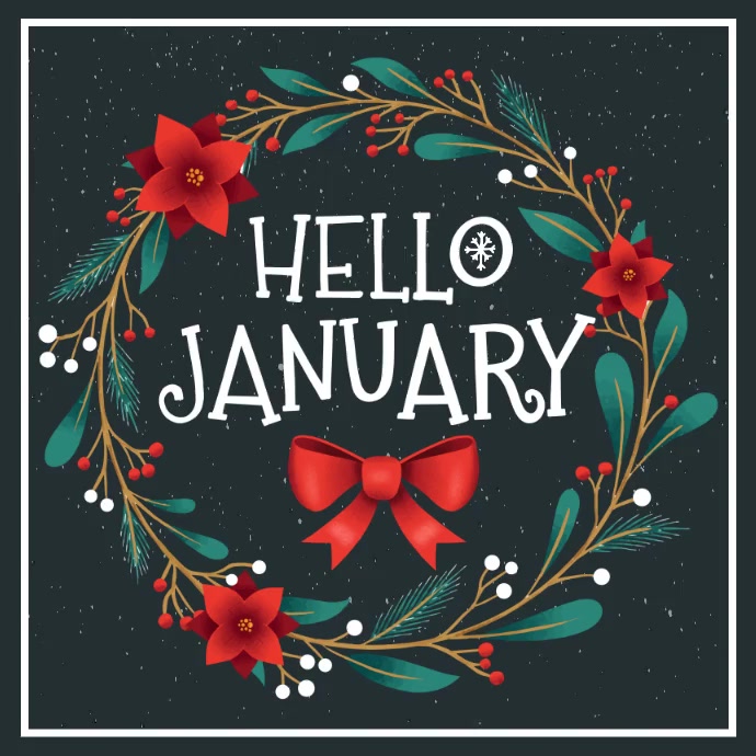 Hello January Post Publicación de Instagram template