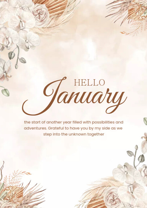 Hello January Template PosterMyWall
