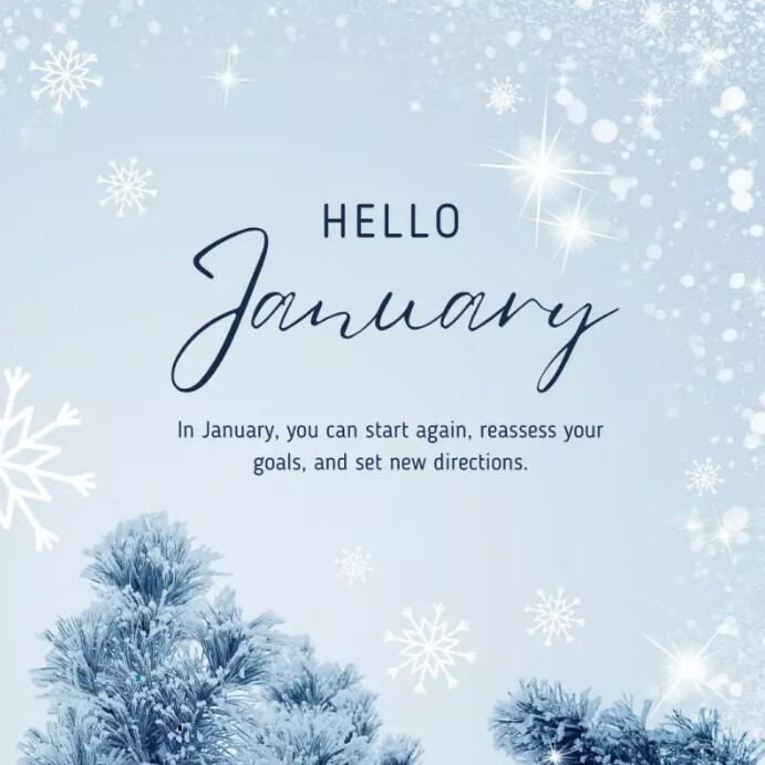 Hello January Cold Hello January template online greeting car | PosterMyWall
