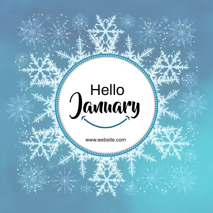 January Template Sign Hello January Template Online Greeting Cards | PosterMyWall