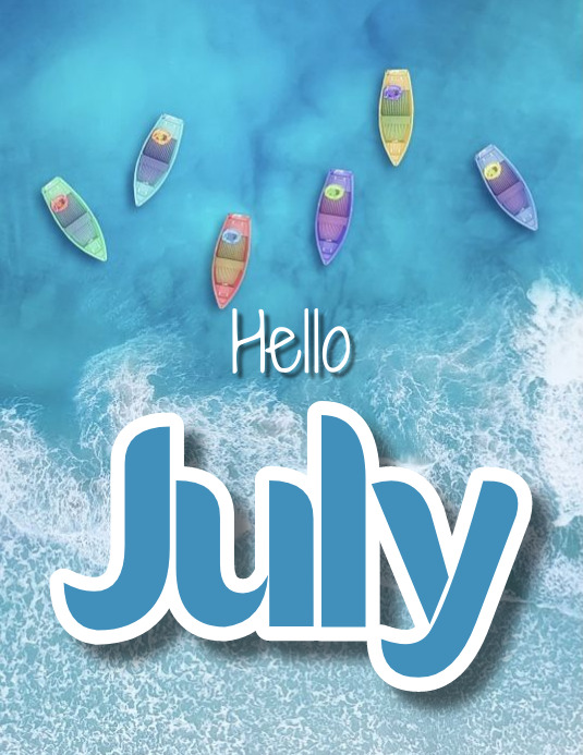Hello July Fish Frame Hello July Template | PosterMyWall