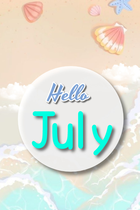 Hello July Fish Frame Plantilla de Hello July | PosterMyWall