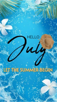 Hello july Instagram na Kuwento template
