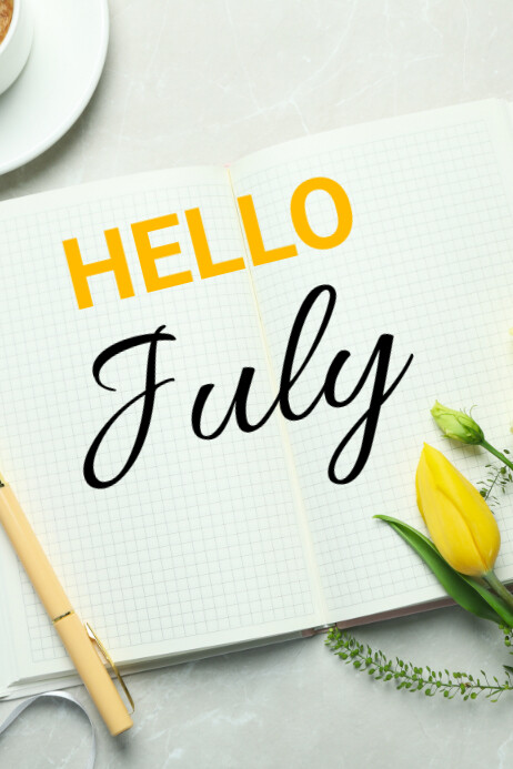 Hello July Header Hello July Template | PosterMyWall