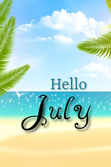 Hello July Fish Frame Hello July Template | PosterMyWall