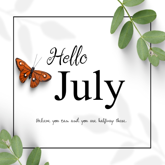 Hello July Fish Frame Plantilla de Hello July | PosterMyWall
