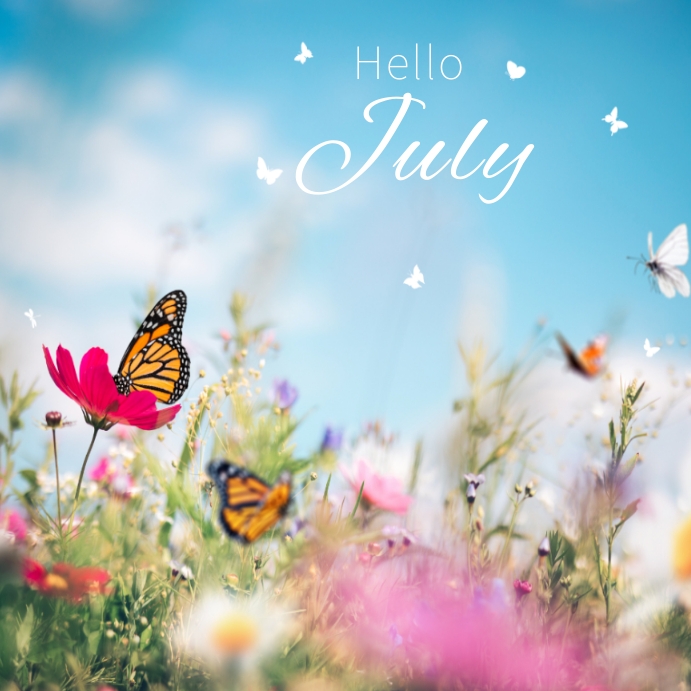 Hello July Fish Frame Plantilla de hello july | PosterMyWall