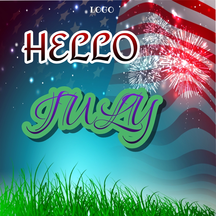 Hello July Fish Frame Plantilla de Hello july | PosterMyWall