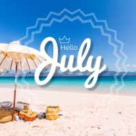 Hello July Instagram Plasing template
