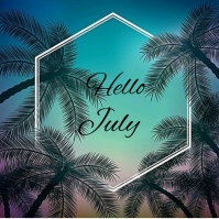 Hello July Fish Frame Hello July Instagram post Template | PosterMyWall