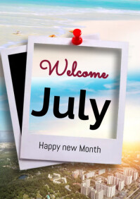 Hello July Fish Frame hello july Template | PosterMyWall