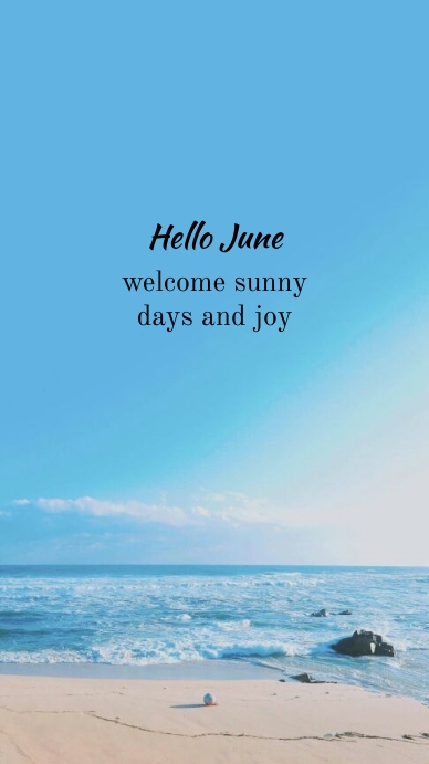 Copy of hello june beach background | PosterMyWall