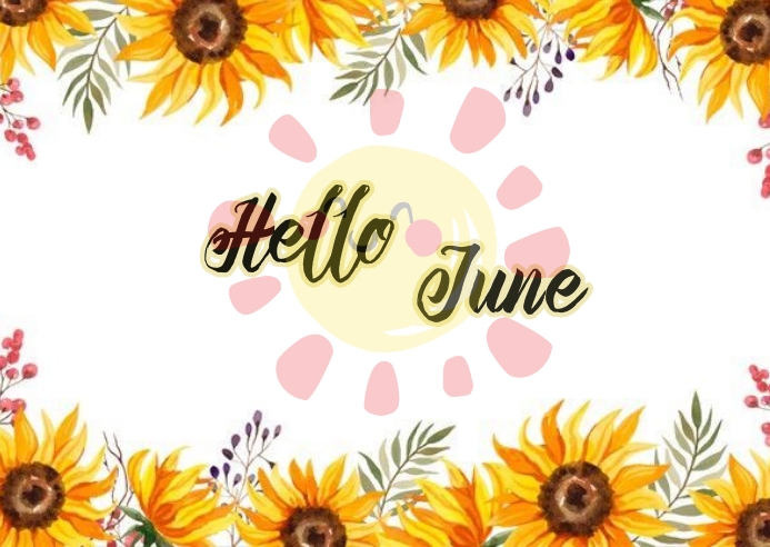 hello june Postcard template