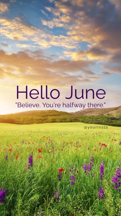 hello june Instagram Story template