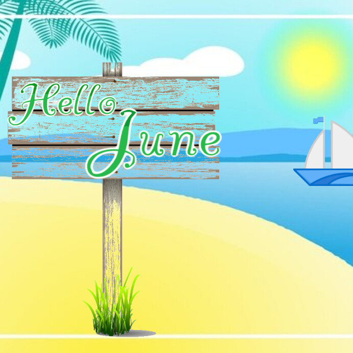 Hello June Header Hello June Template | PosterMyWall