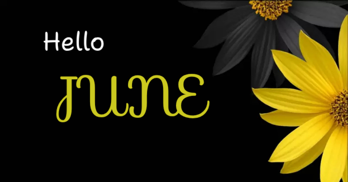 Black Hello June Facebook Post Template | PosterMyWall