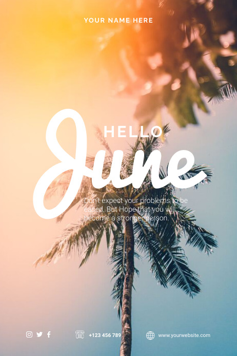 Copy of Hello June Greeting Poster | PosterMyWall