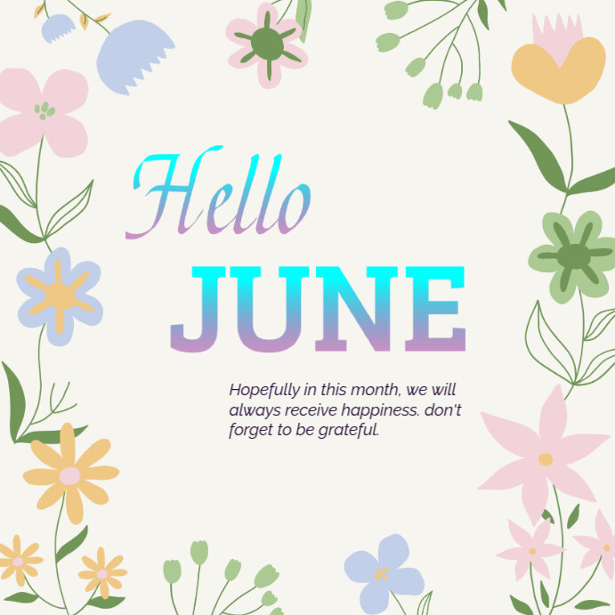 Hello June Instagram Post Template | PosterMyWall