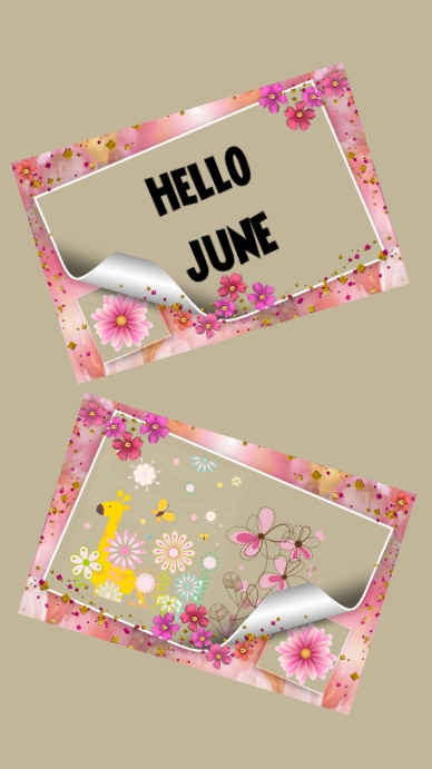 Plantilla de Hello june Picture in a frame | PosterMyWall