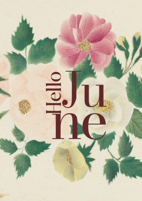 Hello June Post A4 template