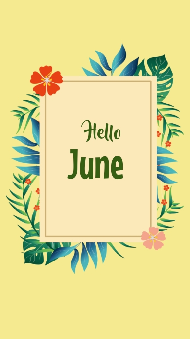 Hello June Simple Post Template | PosterMyWall