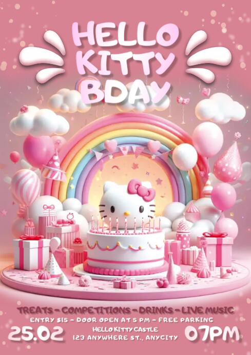 Hello Kitty B'day Event A4 template