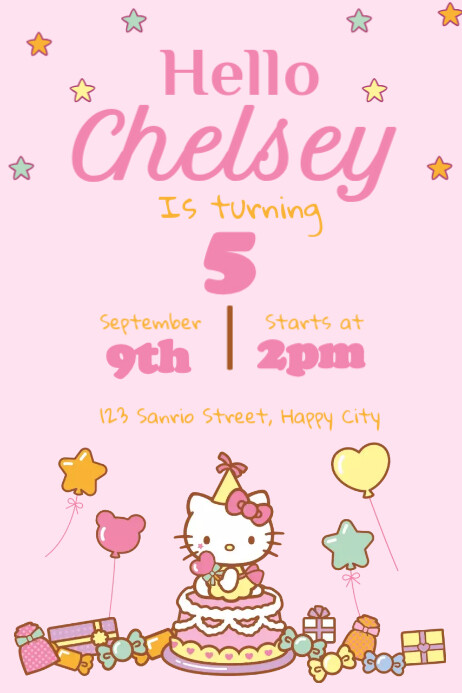 Hello Kitty Birthday Template PosterMyWall