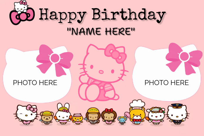 hello-kitty-birthday-template-postermywall for Free Printable Hello Kitty Birthday Banner Hello Kitty Birthday Template | PosterMyWall for Free Printable Hello Kitty Birthday Banner