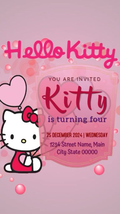 Hello Kitty Birthday Instagram Reel template