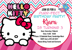 Hello Kitty Invitations A4 template